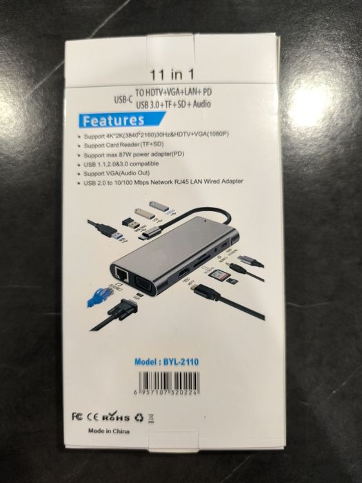 Stacja dokująca ninkear 11 w 1 rozdzielczość HD 4k  30hz