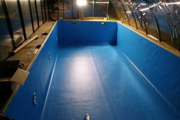 Пленка для бассейна. Монтаж лайнера для басейна.