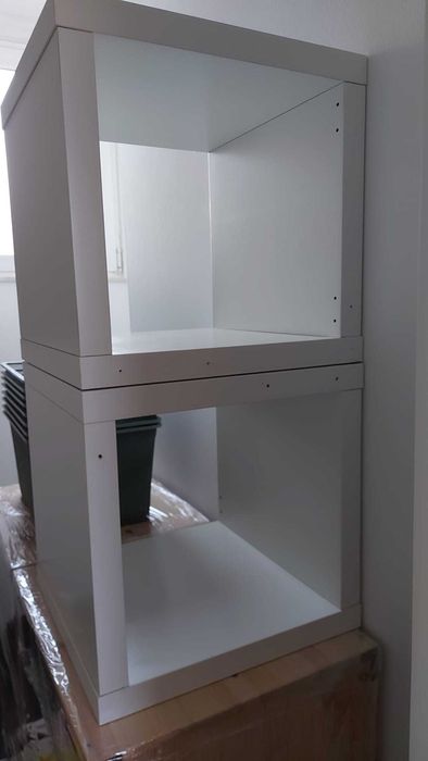 Três estantes (cubos) KALLAX, Ikea, branco, 42x41 cm