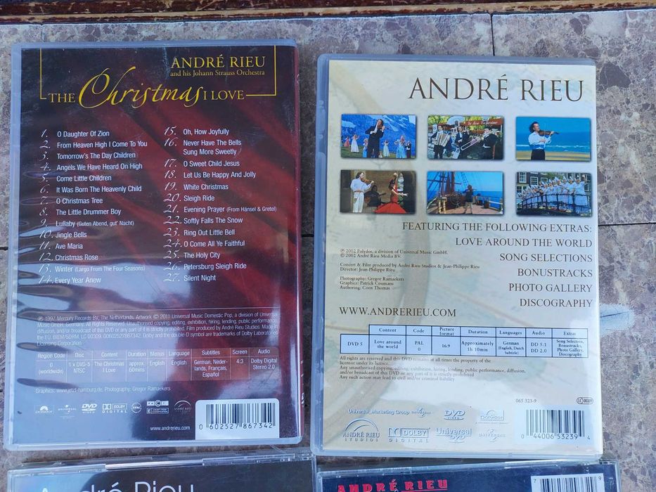 Zestaw 4szt płyty CD  i DVD Andre Rieu skrzypce