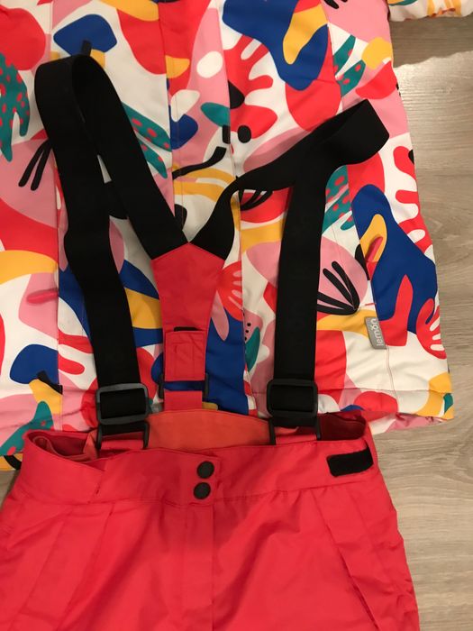 Komplet narciarski dla dziewczynki 128 lemon założony 5 razy