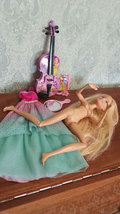 Кукла большая 44см  Barbie Mattel игровая подвижная с гитарой и аксессуарами