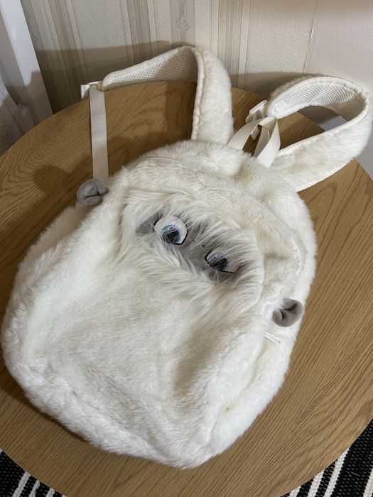 Дитячий рюкзак пухнастий білий