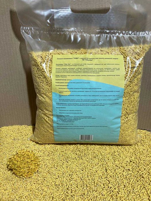 Тофу, комкуючий наповнювач для котів, Tofu з ароматом 15 кг