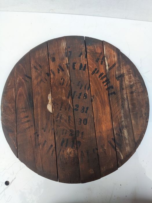 Dekiel od beczki Bardzo Stary z Pięknymi Stemplami Wystrój Pabu