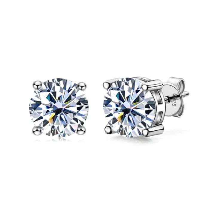 Срібні сережки з муасанітами 0.5ct які ідеально лягають