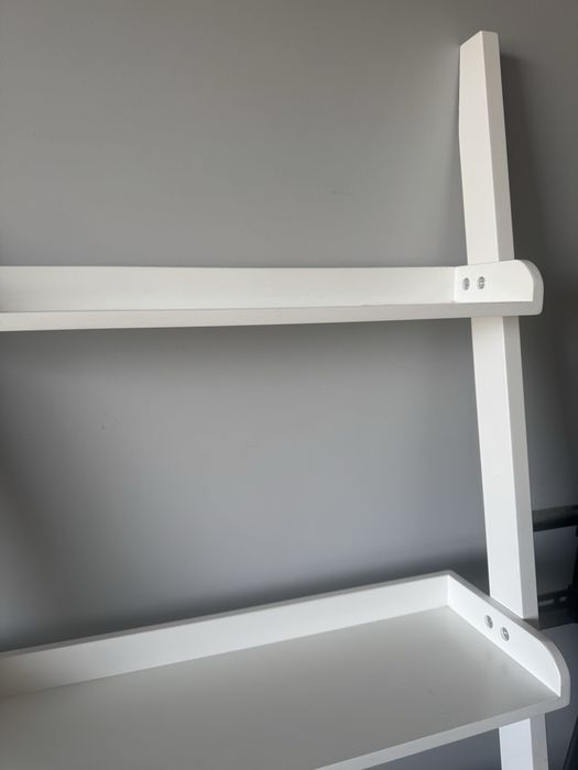 Biały regał drabinkowy z 5 półkami – 192 × 66 × 36 cm