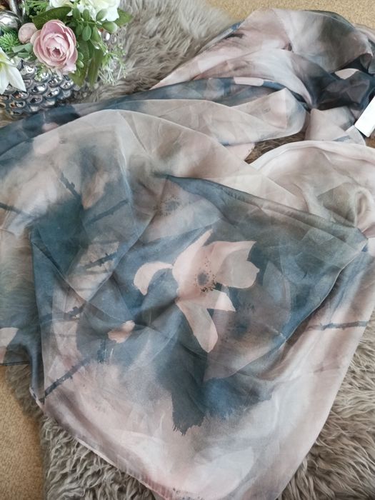 Chusta szal apaszka 100% jedwab silk duża przepiękna
