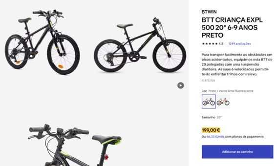 ROCKRIDER BTT criança expl 500 20" 6-9 anos
