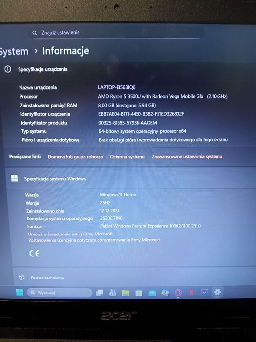 Laptop acer Aspire A315-23