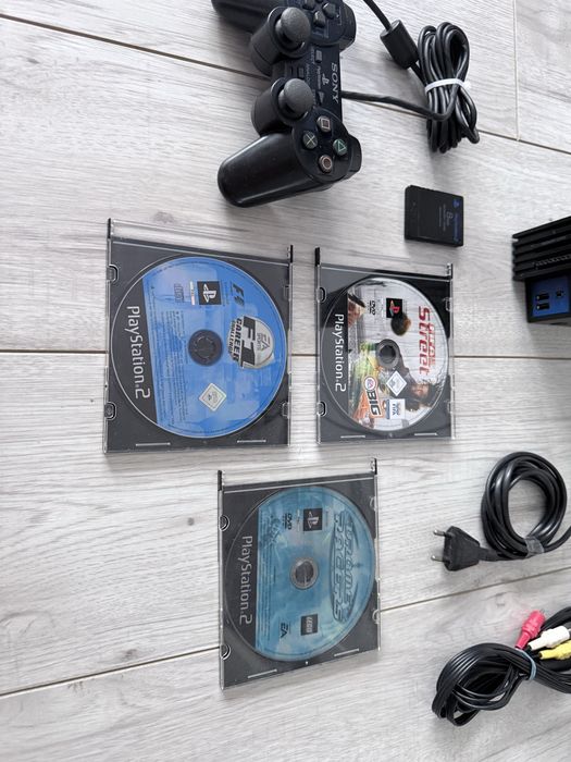 PlayStation 2 PS2 Pad + Karta pamięci + Gry