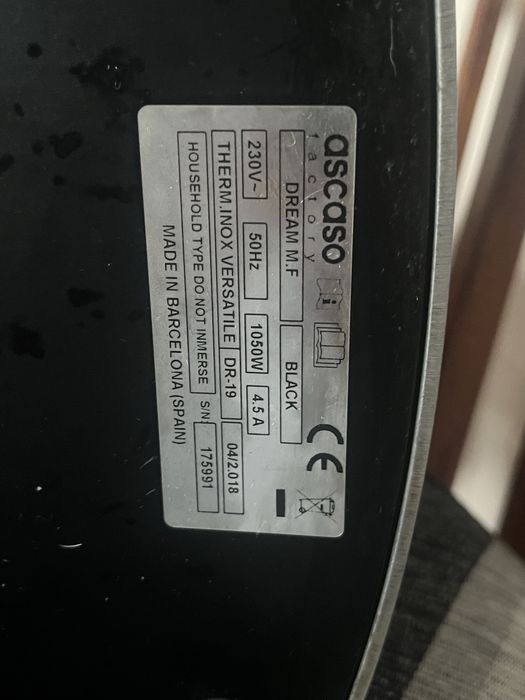 Ekspres ciśnieniowy ascaso dream, sprawny