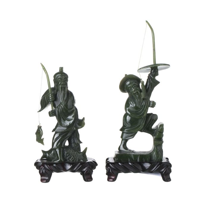 Escultura Oriental - Dois pescadores