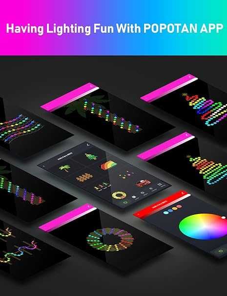 Inteligentne lampki z Pilotem LED Popotan WiFi 20m, RGB, Aplikacja