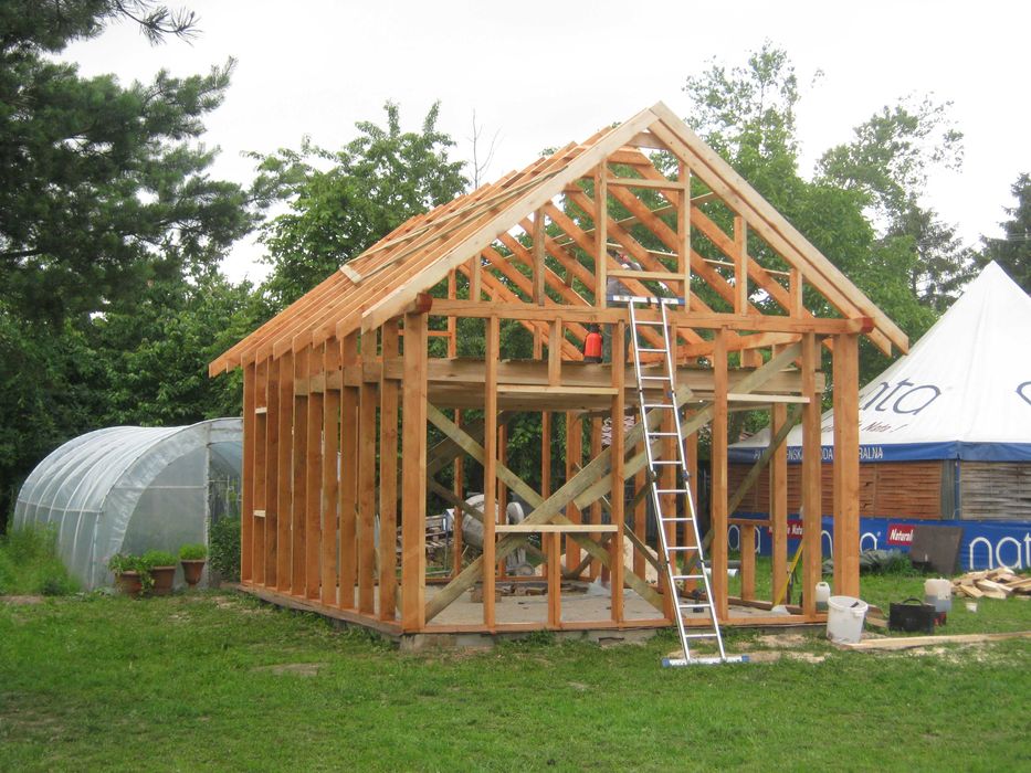 domek drewniany 35m2 z poddaszem uzytkowym  szkielet