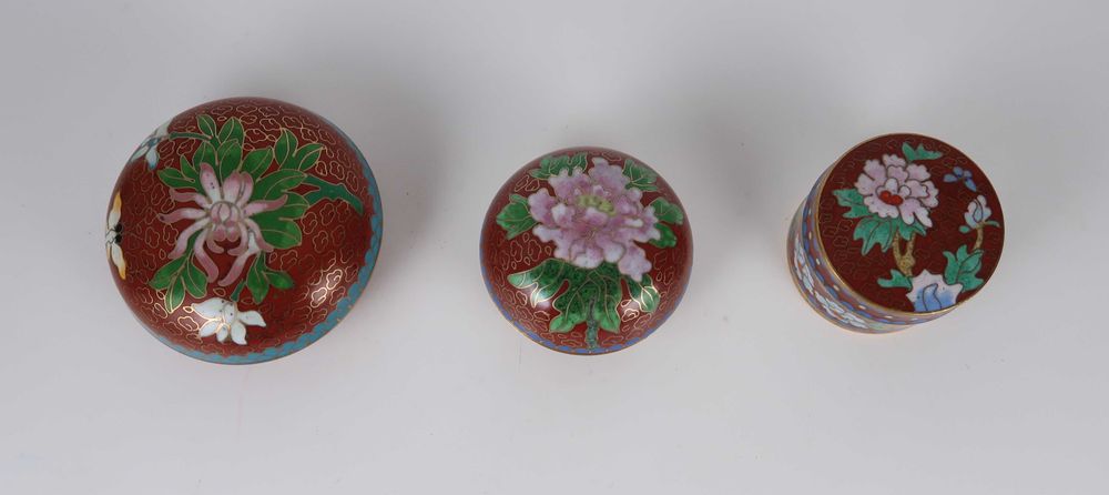 3 caixas de joias em cloisonné, CADA