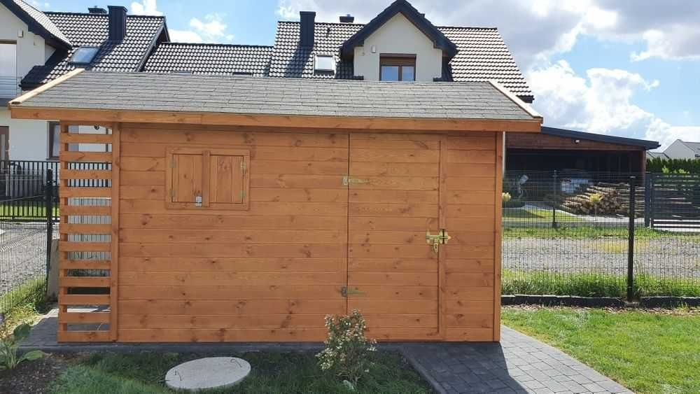 Drewniany Domek Narzędziowy z Drewutnią 2x4 Farmer Classic