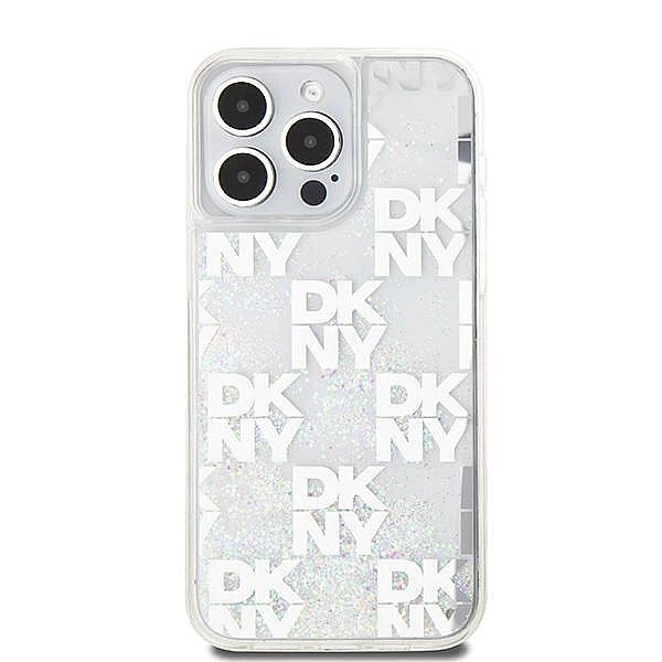 Etui DKNY Liquid Glitter Multilogo na iPhone 15 Pro Max - białe