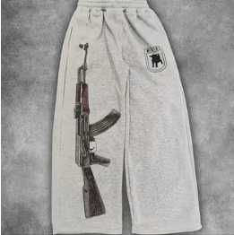 Штани широкі, беггі, чоловічі, з АК-47 на штанині, розміри M,L,