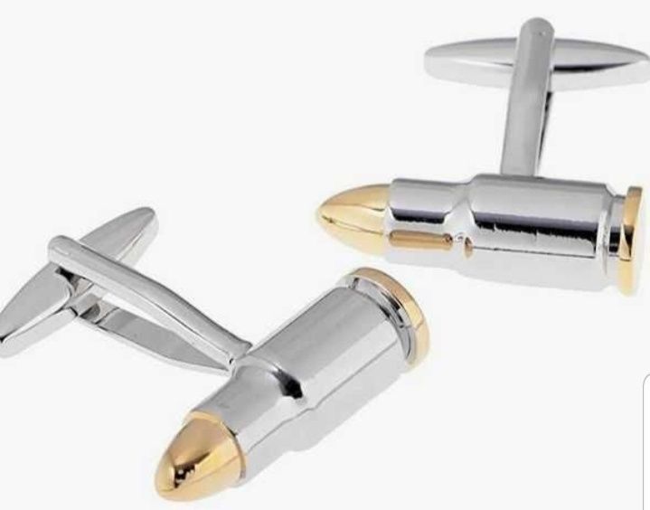 NOWE Spinki do mankietów spinki do koszuli Naboje Łuska naboju