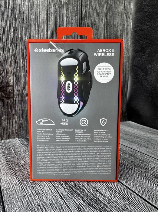 Мышь SteelSeries Aerox 5 Wireless/Bluetooth/USB Black