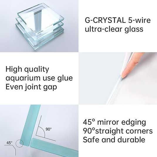 Aquário Cubo 40cm em vidro extra claro