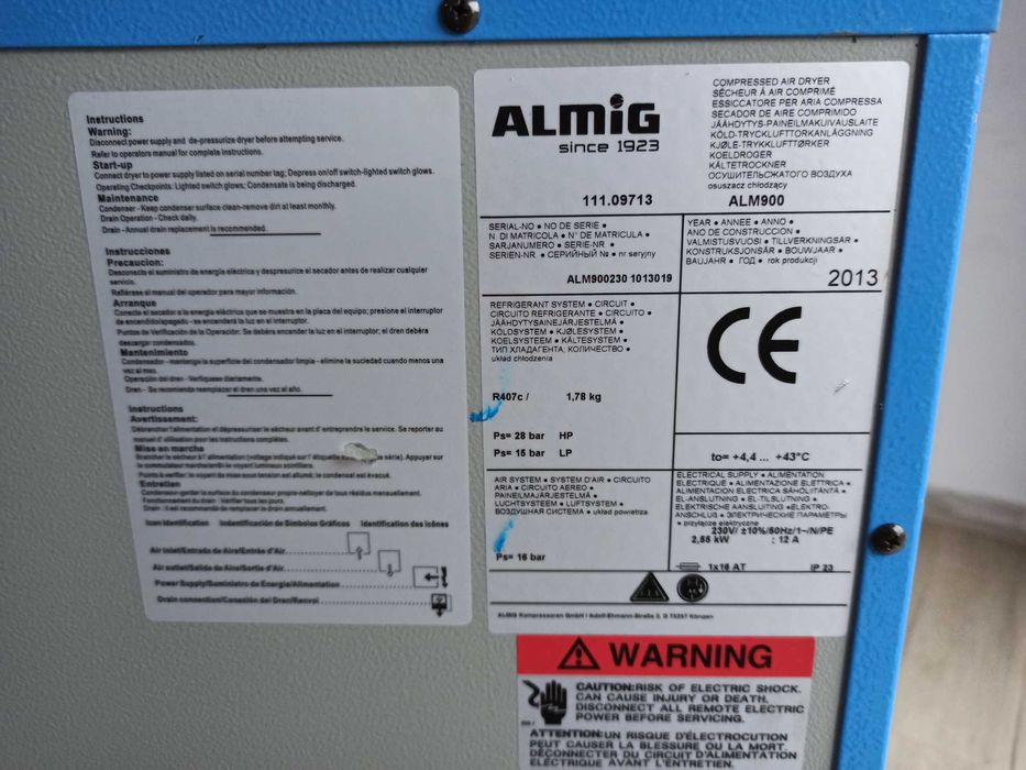 Осушувач повітря промисловий ALMiG ALM 900 рефрижераторного типа