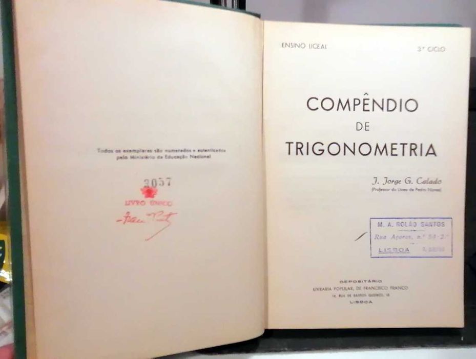 Compêndio de Trigonometria, de J. Jorge G. Calado