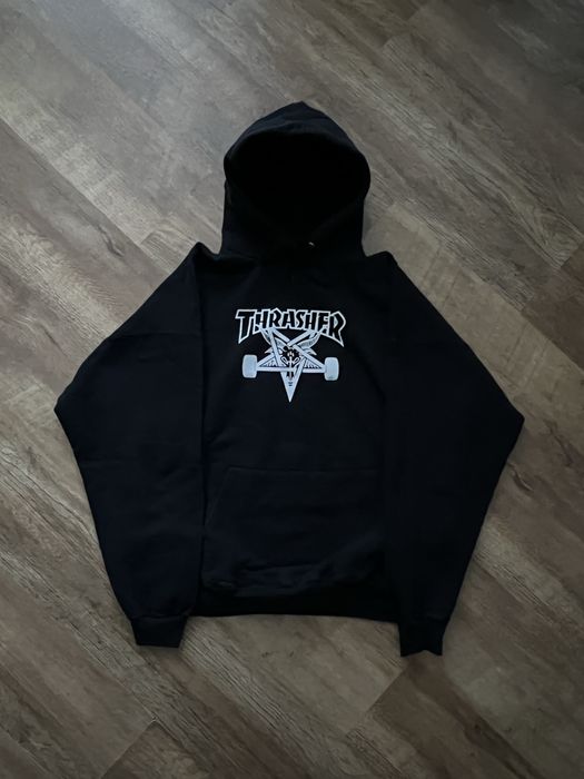 sk8 rap y2k Винтажный широкий худи Trasher skategoat x Dime