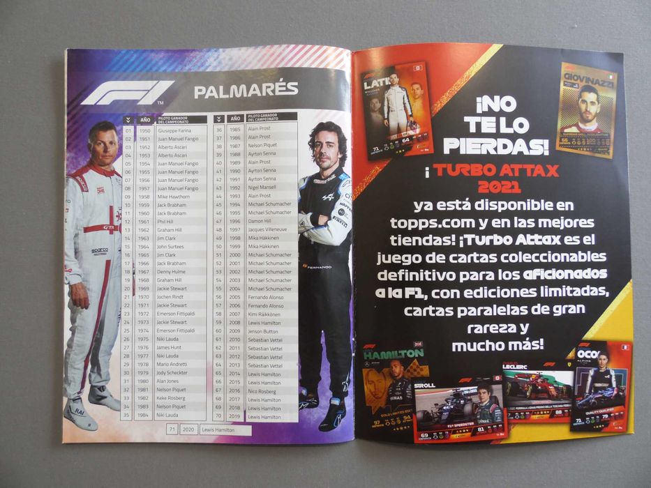 Coleção Completa Topps F1 2021
