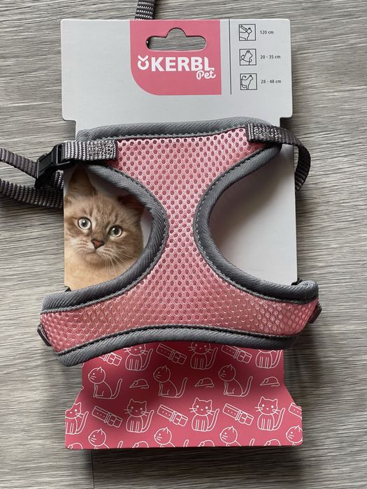 Peitoral para Gatos KERBL Pet Rosa/Cinza