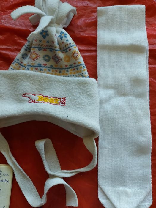 komplet czapka i szalik dziecięce 1 rok 2 lata ciepłe