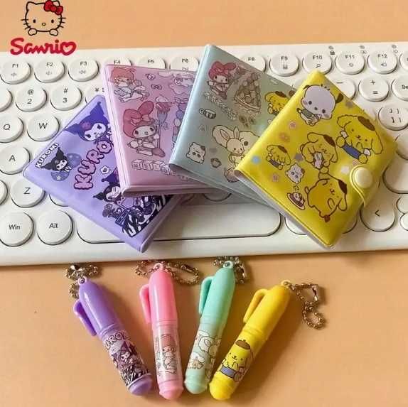 Kuromi piękny notes + długopis z Motywem Sanrio Hello Kitty Kawaii