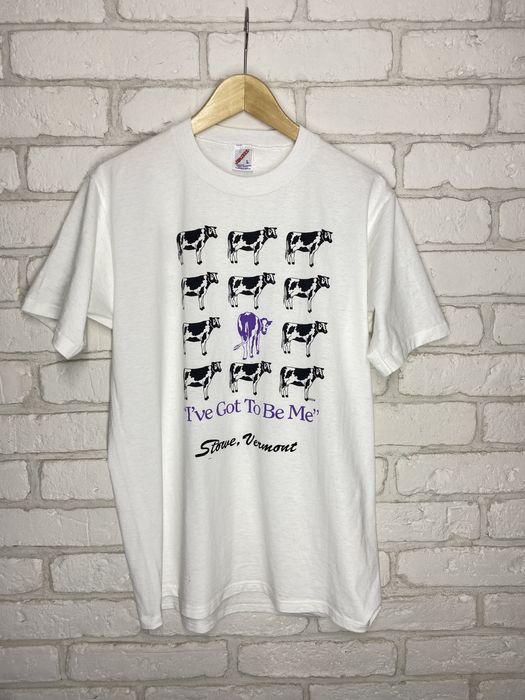 T-shirt vintage single stitch w krowy