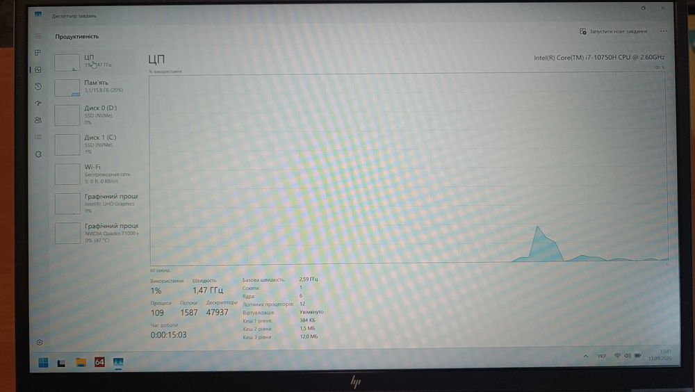 ‼️ Игровая рабочая станция HP ZBook power g7 Full HD i5 10750H\16gb\1Tb\ аналог GTX 1650 (Quadro t1000 4gb) Читайте описание!!!