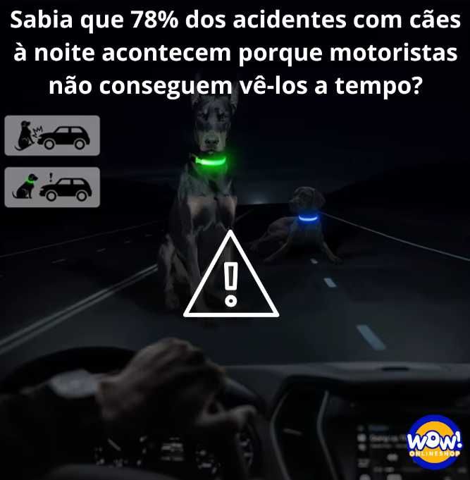 PetGuardian Coleira LED  360° para cães e gatos NOVO ENVIO GRÁTIS