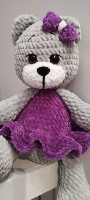 Miś wykonany na szydełku 34 cm