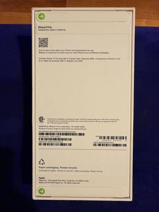 iPhone 17Pro 1TB