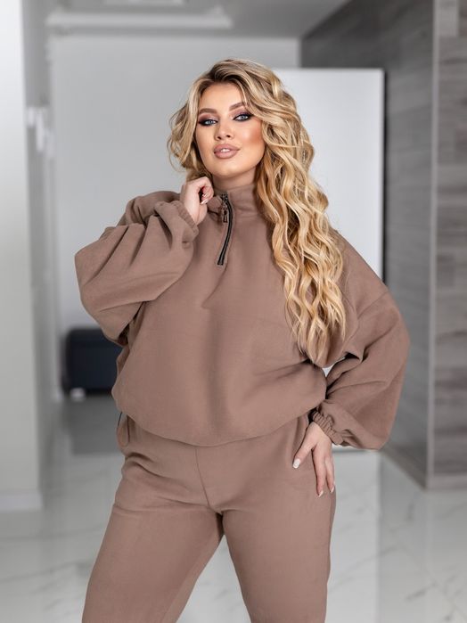 Жіночий теплий спортивний костюм флісовий кофта на блискавці