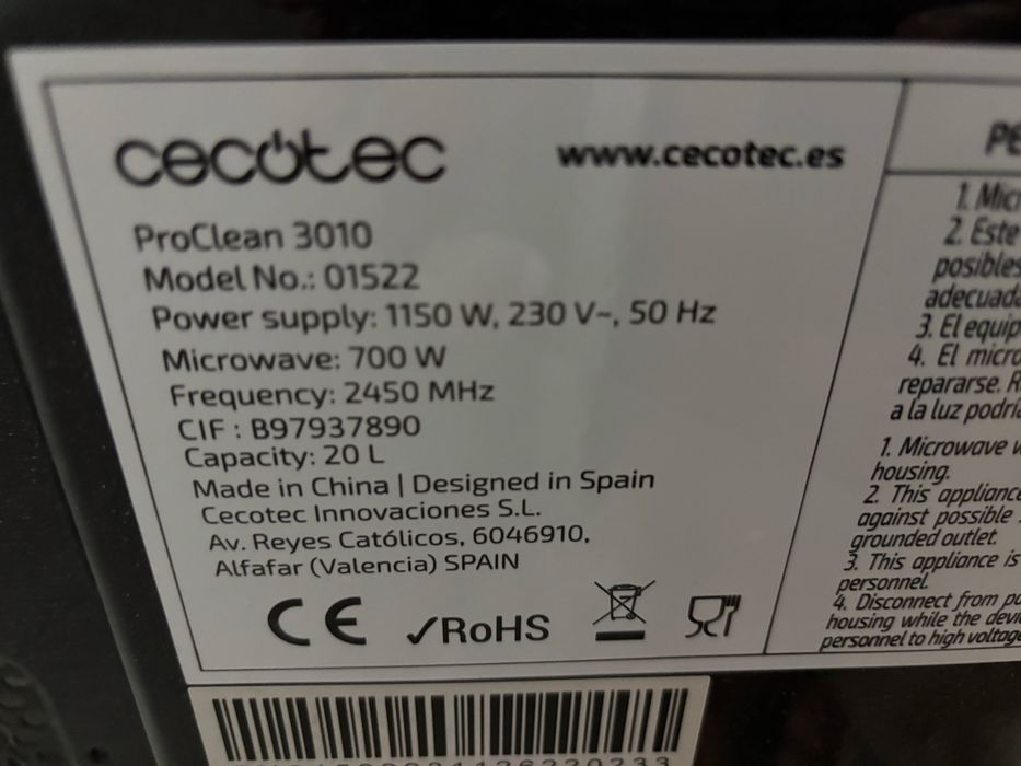 Microondas de 700W como novo