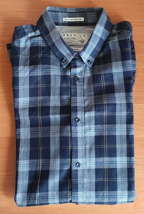 Szara koszula Jack&Jones w kratę