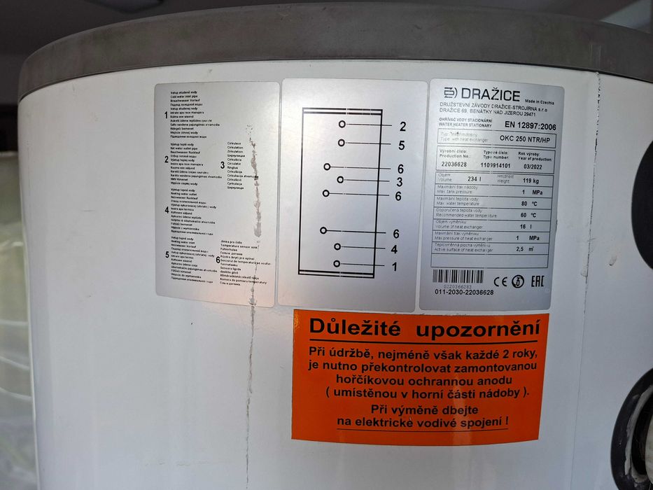 Bojler do pomp ciepła Drazice 234 l.