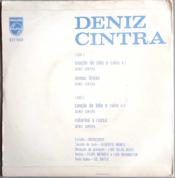 Deniz Cintra	- - - - -	Canções de Ódio e Raiva	- - - - -	EP