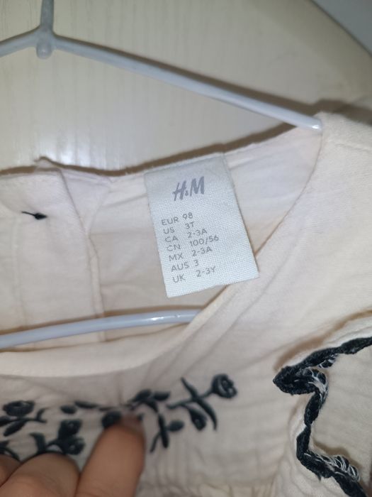 Sukienka H&M 98 beż i czerń