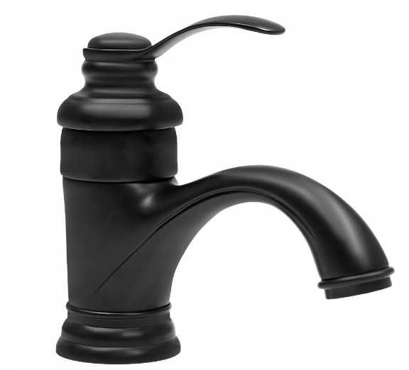 Bateria umywalkowa stojąca retro czarna