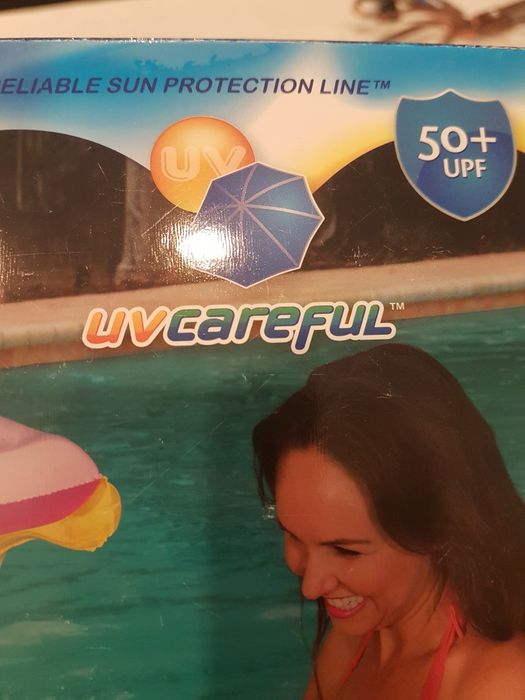 Pływający dmuchany  samochodzik różowy łódka z daszkiem Nowy