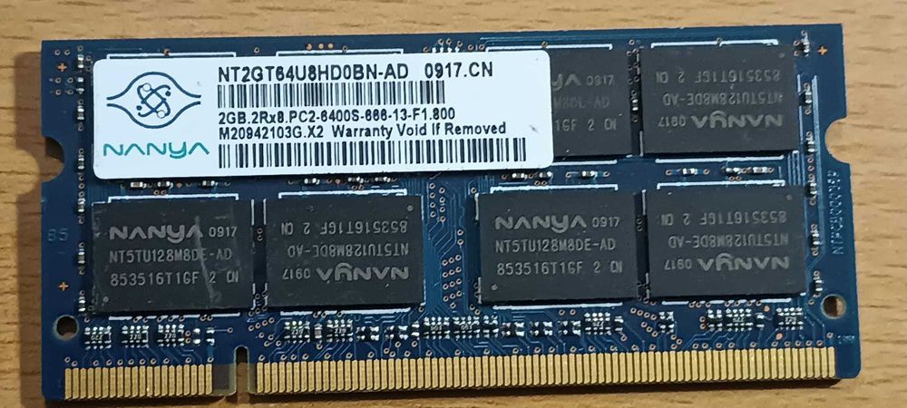 Placa Memoria RAM Nanya NT2GT64U8HD0BN-AD (2 UNiDADES)