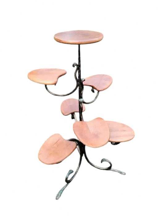 Напольная кованая авторская подставка стойка для цветов вазонов