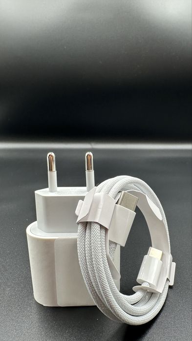 Zestaw Ladowarka 20W + Kabel z oplotem ze tkaniny Usb-C Usb-C 60W 1m