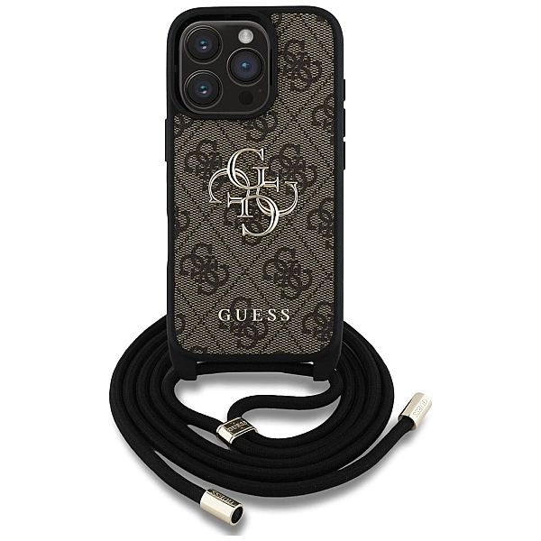 Etui Guess 4G Big Logo Cord Stap Crossbody do iPhone 16 Pro Max brązow